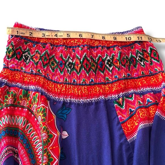 Dashiki Print 2 In 1 Jumpsuit Harem Pants Blue One Size - Picture 6 of 6